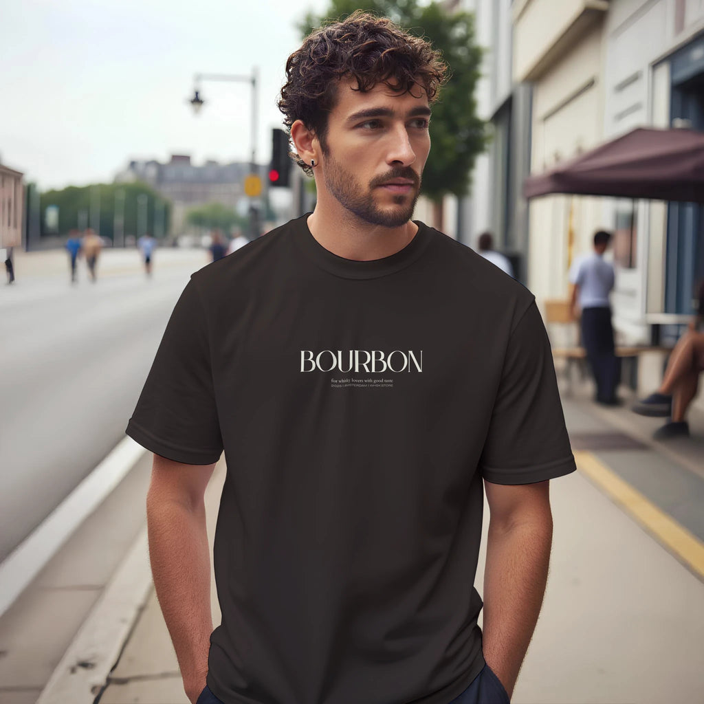 Man using a Bourbon T-shirt Brown